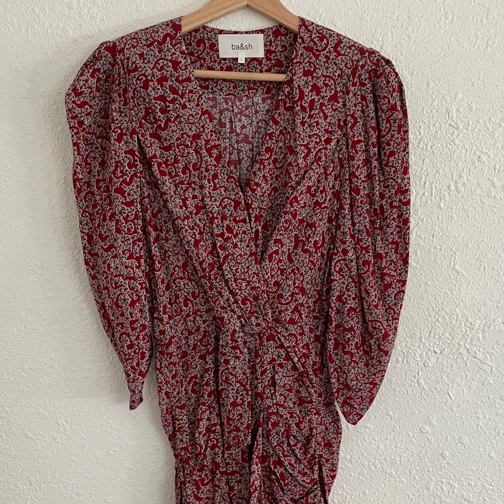 ba&sh Red Floral Mini Dress - Picture 5 of 12